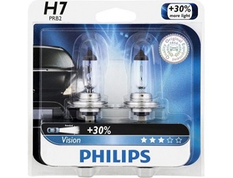59% off Philips H7 Vision Upgrade Headlight Bulb, 2 Pack