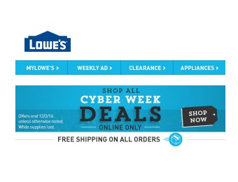 Shop All The Cyber Monday / Cyber Week Deals at Lowe's