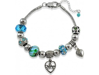 75% off Fine Silver Plated Daughter Heart Charm Bracelet