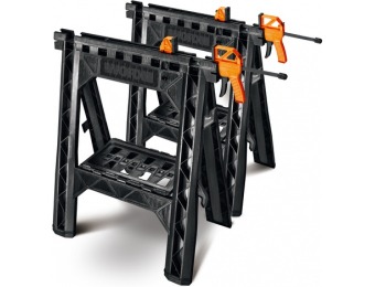 43% off WORX 27" ABS Plastic Clamping Saw Horses (Pair) WX065