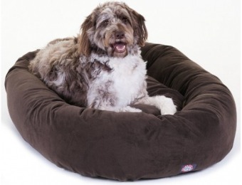 62% off Majestic Pet 52" Chocolate Suede Bagel Dog Bed