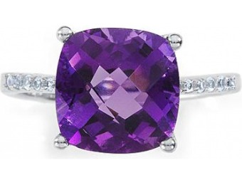 90% off Sterling Silver Lab Created Amethyst Ring