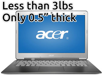 50% off Acer Ultrabook 13.3" (Intel Core i3/4GB/320GB/20GB SSD)