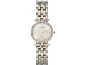 85% off Laura Ashley Women's Crystal Floral Watch