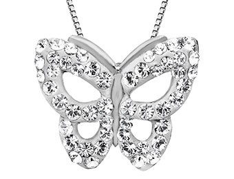 $60 off Butterfly Pendant with Swarovski Crystal in Sterling Silver