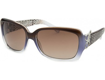 74% off Guess Women's Rectangle Brown-Blue Translucent Sunglasses