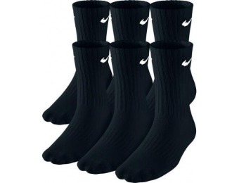 25% off Nike Band Cotton Crew 6-Pack Kids Socks