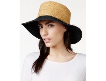 87% off Nine West Canvas and Straw Floppy Hat