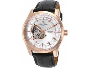 91% off Lucien Piccard Morgana Mechanical Black Leather Watch