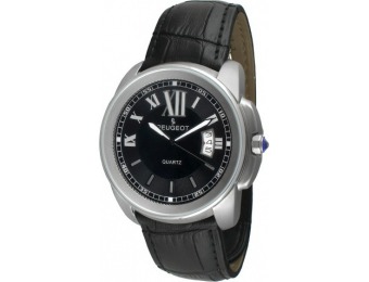 66% off Peugeot Men's Stainless Steel Leather Watch