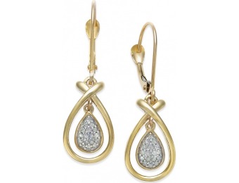 90% off Diamond Accent Frame Drop Earrings in 10k Gold