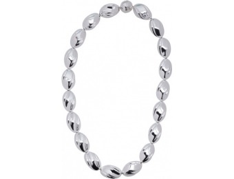 50% off Made In Italy Sterling Silver Fluted Bead Necklace