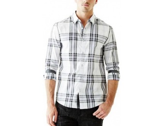 72% off GuessFactory Daley Plaid Long-Sleeve Shirt
