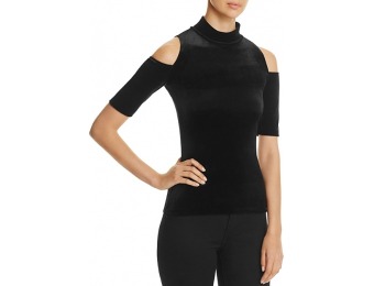 78% off Necessary Objects Velvet Cold Shoulder Top