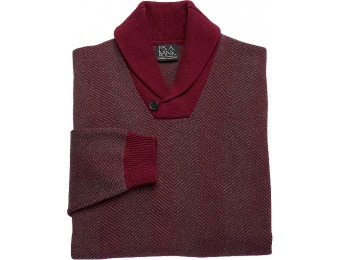 60% off Cotton Herringbone Shawl Collar Men's Sweater