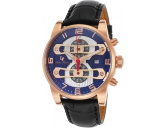 91% off Bosphorus Chronograph Leather Silver-tone And Blue Dial