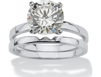 58% off 3 TCW Round CZ Platinum over Sterling Silver Ring