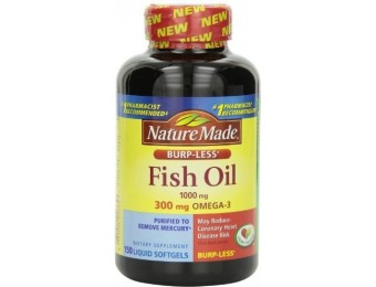61% off Nature Made Burp-less Fish Oil, 1000 Mg, 300 mg Omega-3