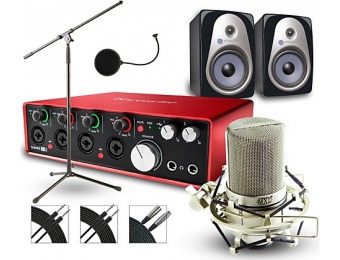 62% off Focusrite 18I8 Recording Bundle With Mxl Mic And Speakers