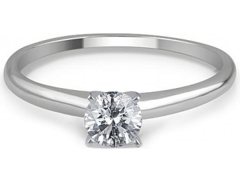 80% off 1/4 Cttw. Certified Round 14K White Gold Diamond Ring