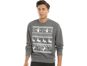 55% off Cat Fair Isle Print Sweatshirt