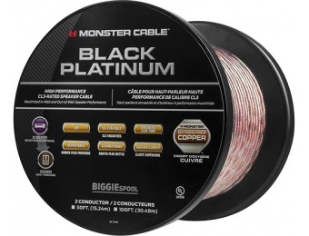 50% off Monster Black Platinum XP Clear Jacket 50' Speaker Cable