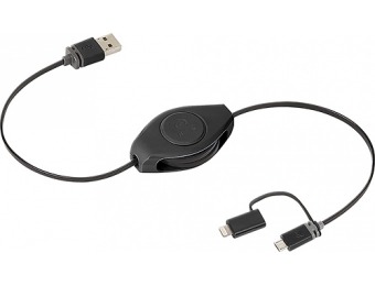 73% off ReTrak USB to Micro USB Cable w/ Lightning Adapter