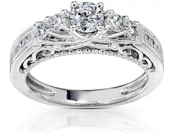 $3,220 off Kobelli 3/4 cttw Diamond 5-Stone Engagement Ring in 14K White Gold