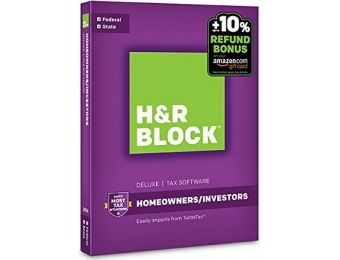56% off H&R Block Tax Software Deluxe + State 2016 + Refund Bonus