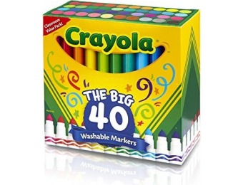 78% off Crayola 58-7858 Ultra-Clean Washable Broad Line Markers, 40-Count