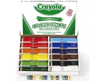 84% off Crayola 240 Ct Colored Pencil Classpack, 12 Assorted Colors
