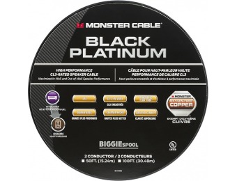 $80 off Monster Black Platinum XP 100' In-Wall Compact Speaker Cable