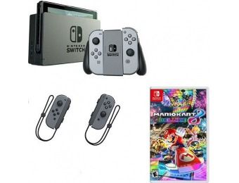 $50 off Nintendo Switch w/ Gray Joy-Con, Mario Kart 8 & Controllers