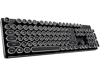 $310 off KrBn Retro Circle Keycap Mechanical Keyboard LED Backlit