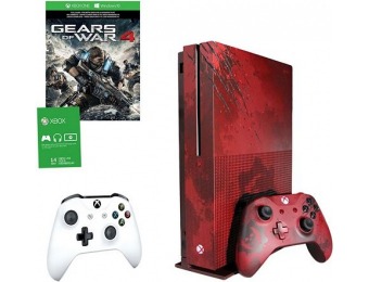 $160 off Xbox One S 2TB Gears of War 4 Red LE Console Bundle with Controller