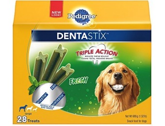 54% off Pedigree DentaStix Large Dog Chew Treats, Fresh, 28 Treats