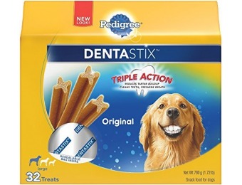72% off Pedigree DentaStix Large Dog Chew Treats, Original, 32 Treats