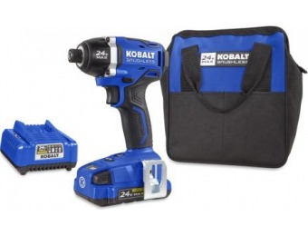 48% off Kobalt 24-Volt Lithium Ion 1/4-in Cordless Impact Driver with Soft Case KID 1324A-03