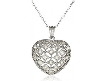 94% off Sterling Silver Diamond Heart Pendant Necklace