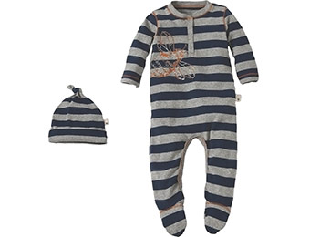 33% off Burts Bees Baby Newborn Boys Striped Bee Henley Coverall