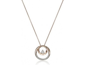 97% off Sterling Silver Pink Gold Plating Diamond Circle Necklace