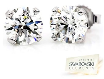 69% off 2 Ctw Swarovski Earrings Set in Sterling Silver