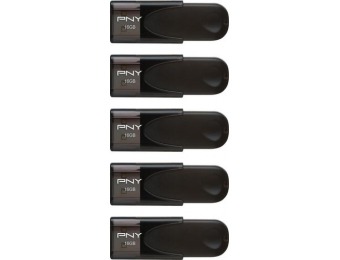 40% off PNY Elite Turbo 16GB USB 2.0 Flash Drives (5-Pack)