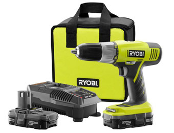 $91 off Ryobi 18-Volt One+ Lithium-Ion Drill Kit
