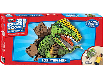 63% off RoseArt 3D Create N Color Terrifying T-Rex Coloring Set