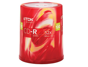 Extra $14 off 100-Pack TDK 52x CD-R Disc Spindle