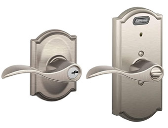 80% off Schlage Satin Nickel Keyed Entry Lever with Built-In Alarm