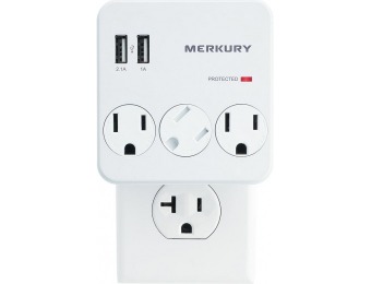 50% off 3 AC Outlet and 2 USB 3.1 Amp Wall Surge Protector