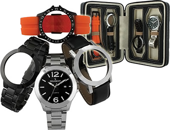 66% off Peugeot 699 4-Pc Men's Interchangeable Watch Gift Set