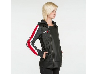 55% off Mass Effect N7 Armour Stripe Faux-Leather Ladies' Jacket